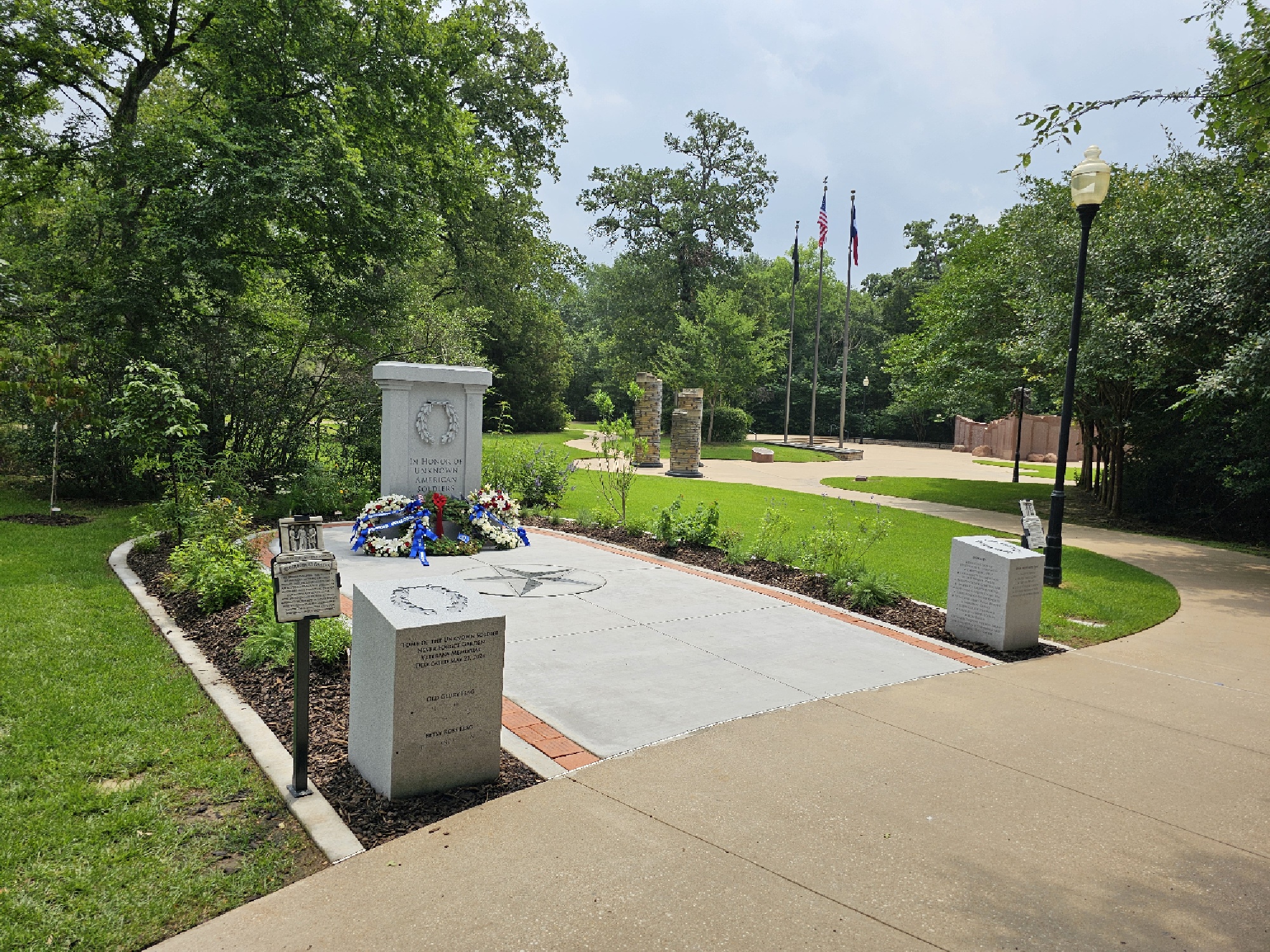 Completed & dedicated NFG Plaza, monument, & pedestals